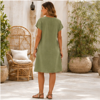 Robe midi décontractée à col en V