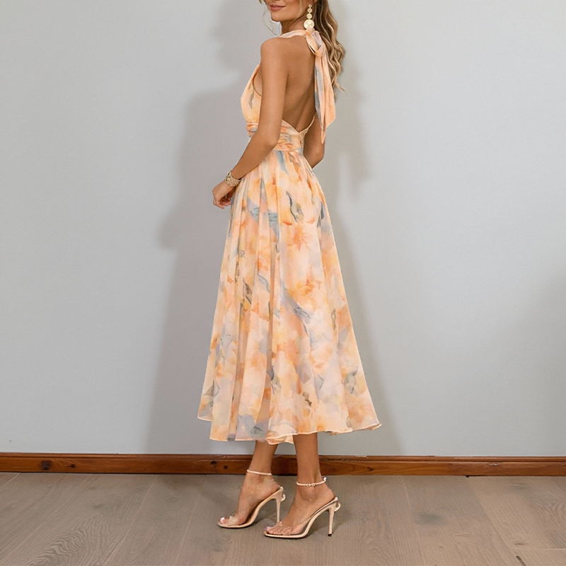 Robe longue dos nu aquarelle