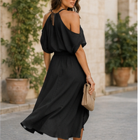 Robe midi fendue à col halter