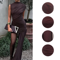 Robe courte Lunara à col montant et fronces