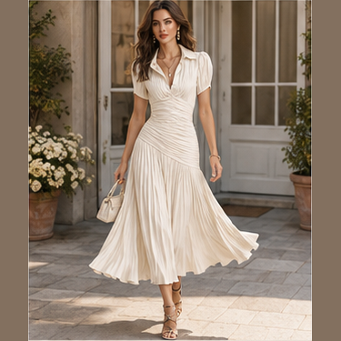 Robe de soirée midi en satin