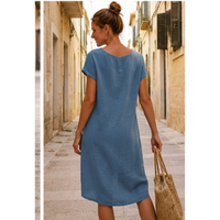 Robe midi en lin à poches
