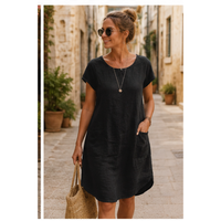 Robe midi en lin à poches