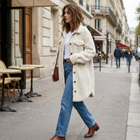 Manteau long oversize en sherpa