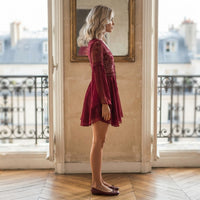 Printed flared sleeve mini dress