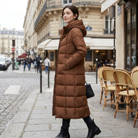 Manteau matelassé long à capuche