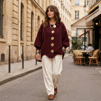 Veste rétro oversize en velours côtelé