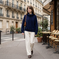 Pull en maille à col roulé oversize
