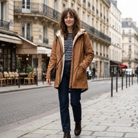 Parka d'hiver longue doublée en polaire
