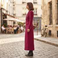 Robe longue blazer en velours
