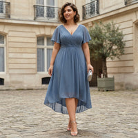 Robe d'invitée de mariage élégante en mousseline
