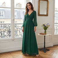 Robe de soirée Zoé à col en V