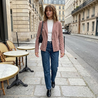 Veste cintrée en suédine effet velours