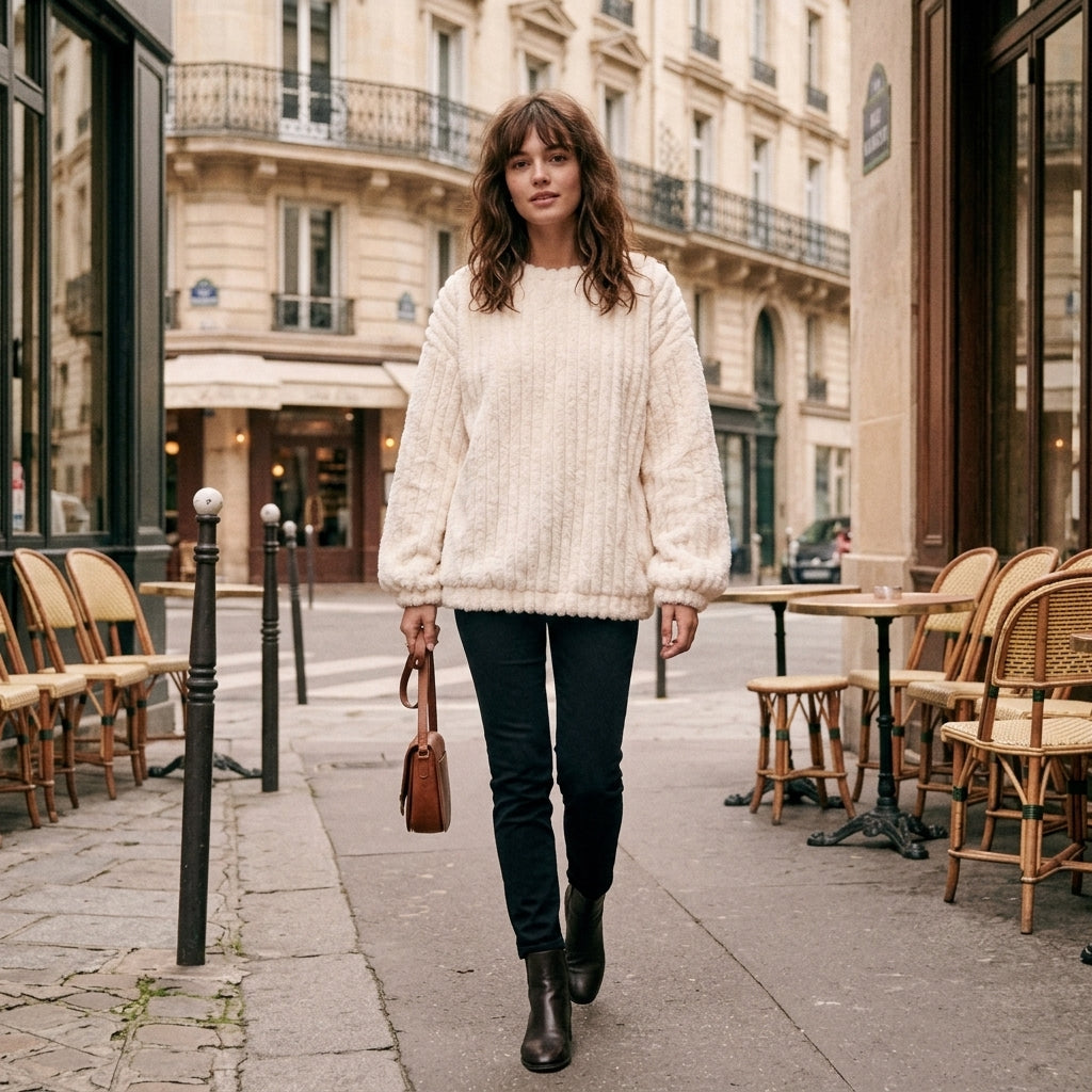 Pull à col rond oversize