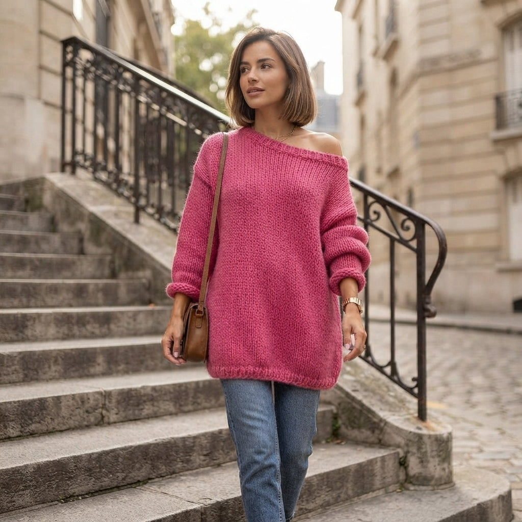 Pull en maille Élowyne à épaules dénudées