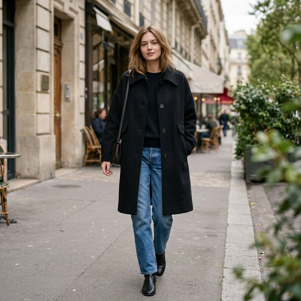 Veste en laine à simple boutonnage