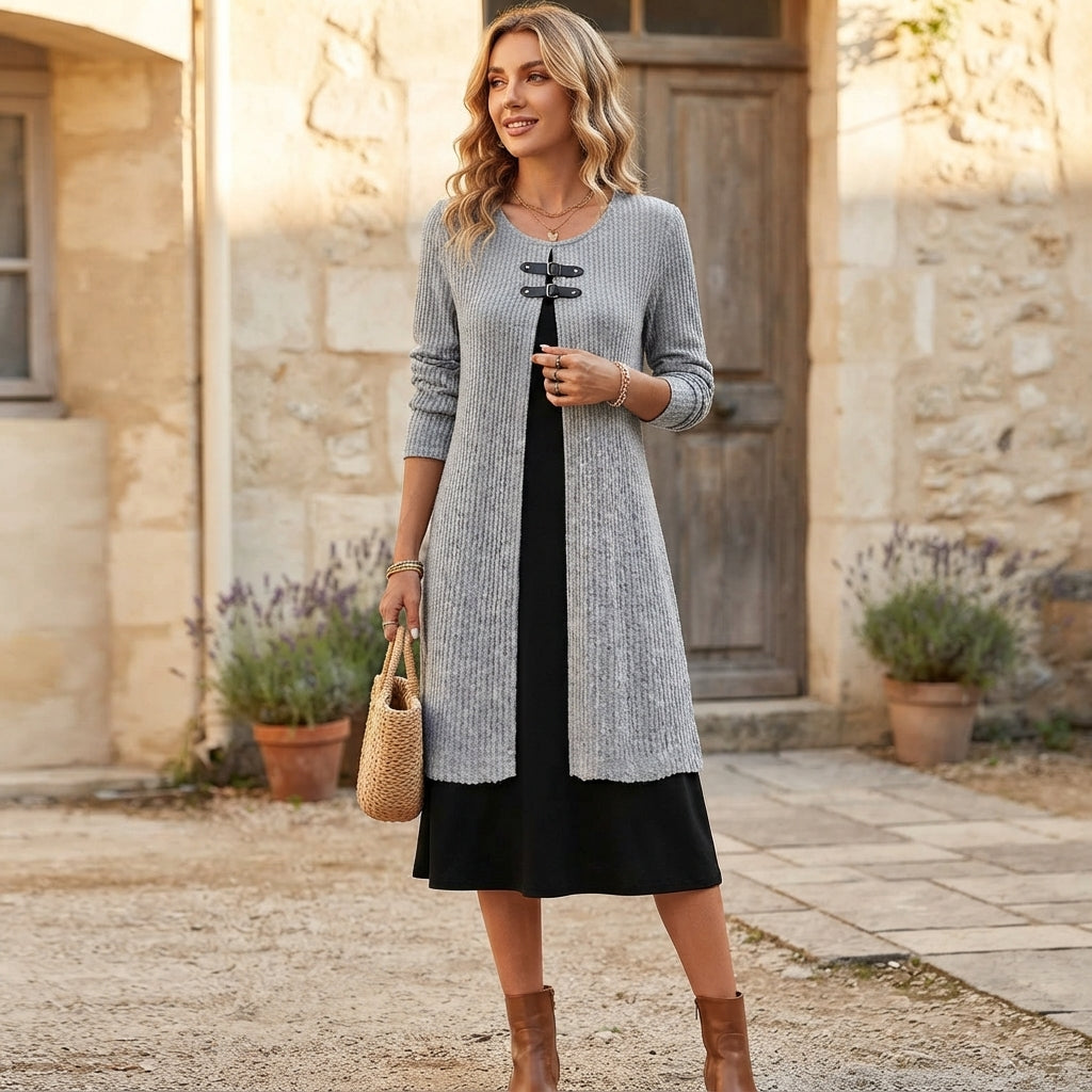 Robe midi trapèze en coton
