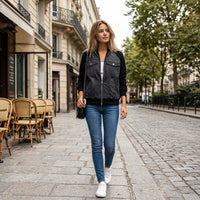 Veste en jean à capuche doublée de polaire
