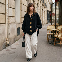 Veste rétro oversize en velours côtelé
