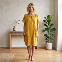 Robe Christelle en lin avec poches