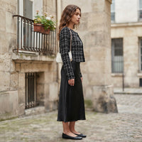 Veste en tweed à petit motif à carreaux