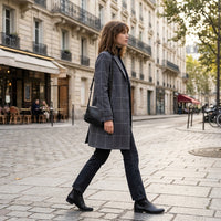 Manteau d'hiver en laine à carreaux