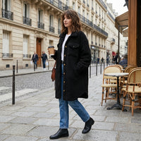 Manteau long oversize en sherpa