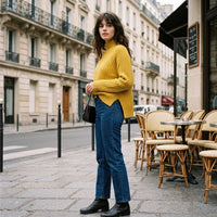 Pull à col roulé en maille de laine