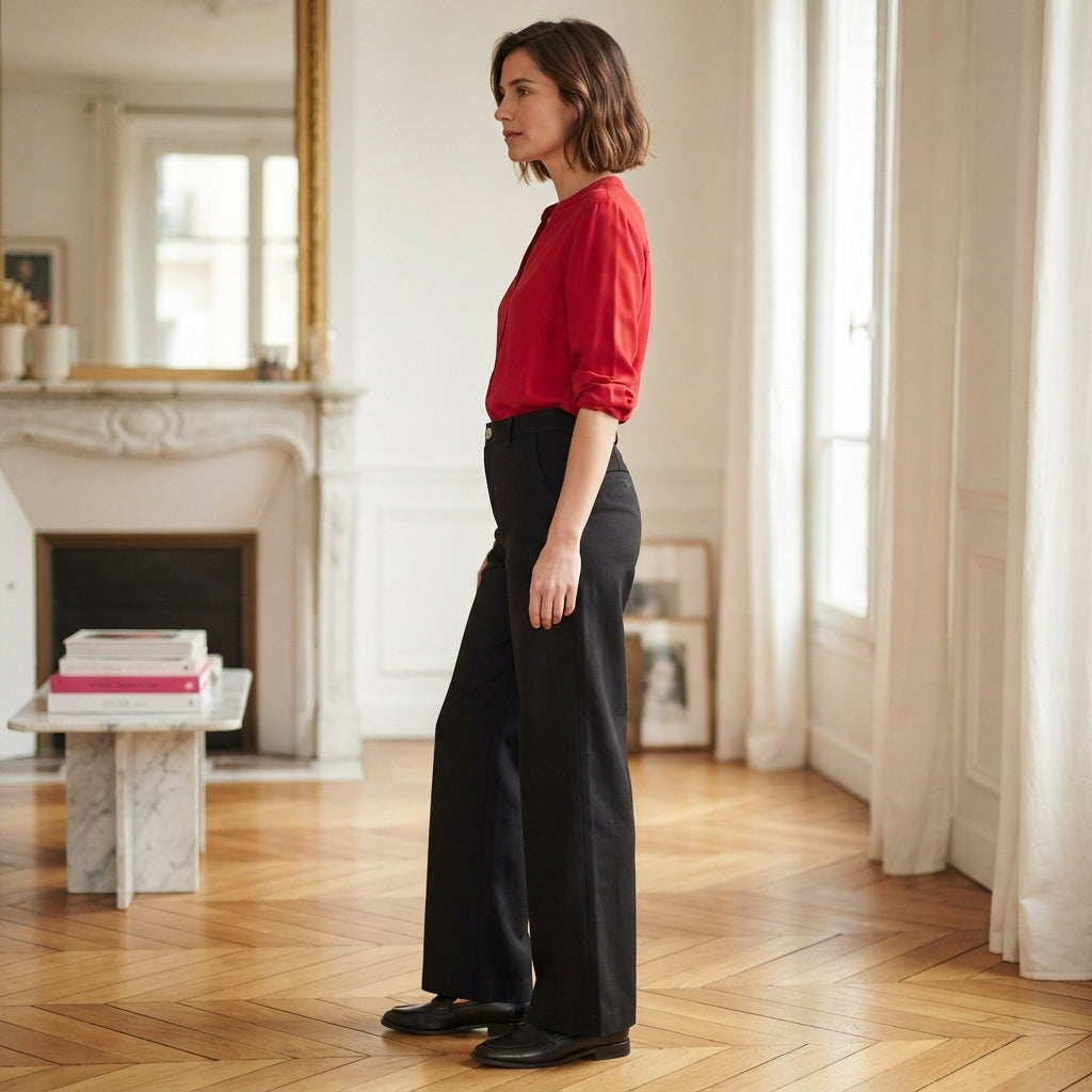 Pantalon classique à jambes larges