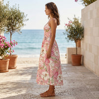 Robe midi élégante à manches courtes