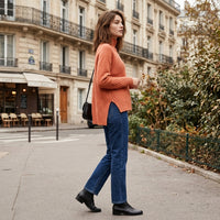 Pull à col roulé en maille de laine