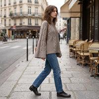 Maxi-pull en maille torsadée oversize