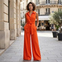 Combinaison beige brodée La Binta