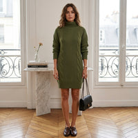 Pull à col roulé et motif géométrique, coupe ajustée