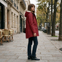 Parka d'hiver longue doublée en polaire