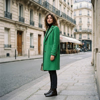 Manteau d'hiver en laine à carreaux