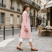 Trench-coat imperméable classique ceinturé