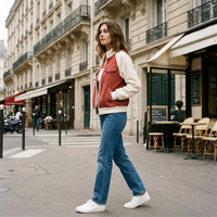 Veste en jean à capuche doublée de polaire