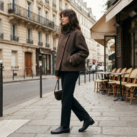 Manteau en mélange de laine à col montant