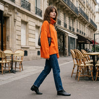 Pull à col roulé en cachemire et laine