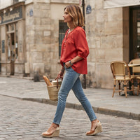 Blouse boutonnée à manches 3/4