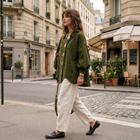 Veste rétro oversize en velours côtelé