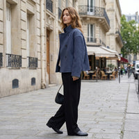 Veste oversize à col montant et boutonnée
