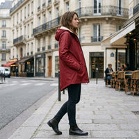 Parka d'hiver longue doublée en polaire
