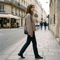 Manteau en mélange de laine à col montant