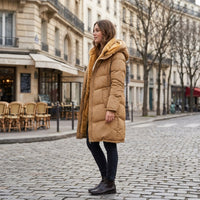 Manteau matelassé long à capuche