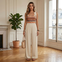Combinaison beige brodée La Binta