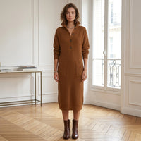 Robe-pull Brielle à col boutonné