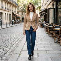 Veste cintrée en suédine effet velours