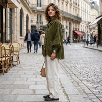 Veste rétro oversize en velours côtelé